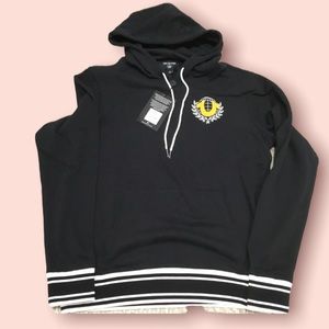 True Religion Men’s Collegiate Pullover Hoodie (Black)